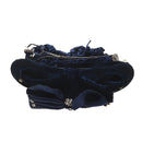 Navy Blue Velvet Bowknot Barrette Hair Clip Snood Net for Women R3T8
