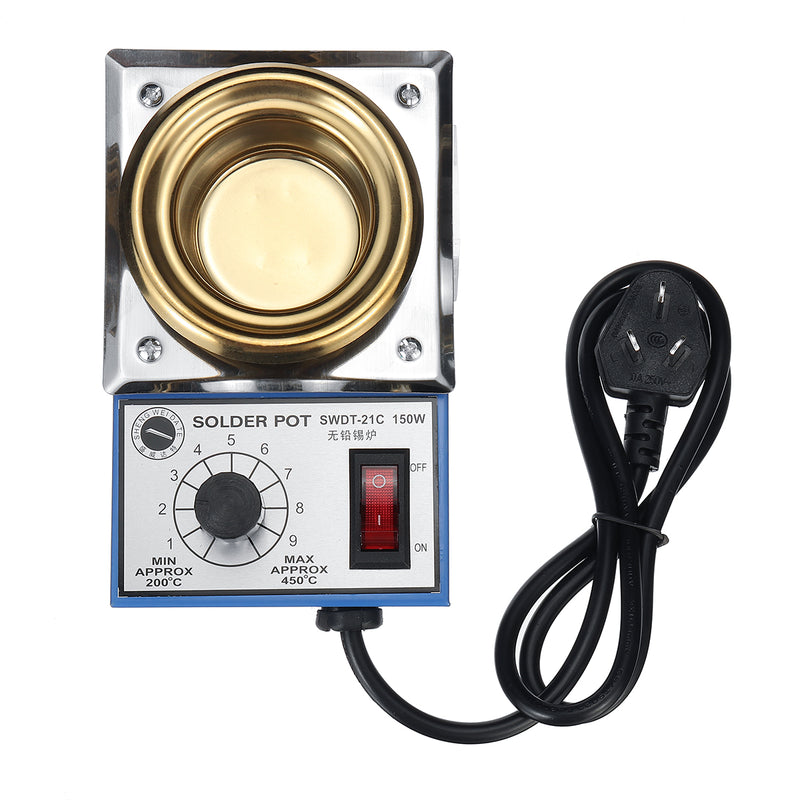 ST-21C 220V 150W Solder Pot Soldering Desoldering Bath Titanium Plate 50mm 200-450