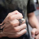 Vintage Anubis Ancient Egyptian Coot Head Titanium Steel Ring