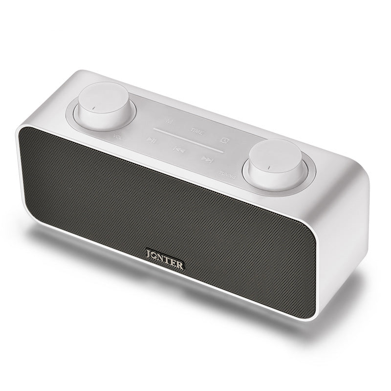 JONTER M39 Alarm Clock LED Displayv Stereo bluetooth Speaker With Mic FM Radio AUX TF Card