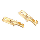 20 Pcs 1/4" Stud Brass Male Cable Connector Non-insulated Ring Terminal