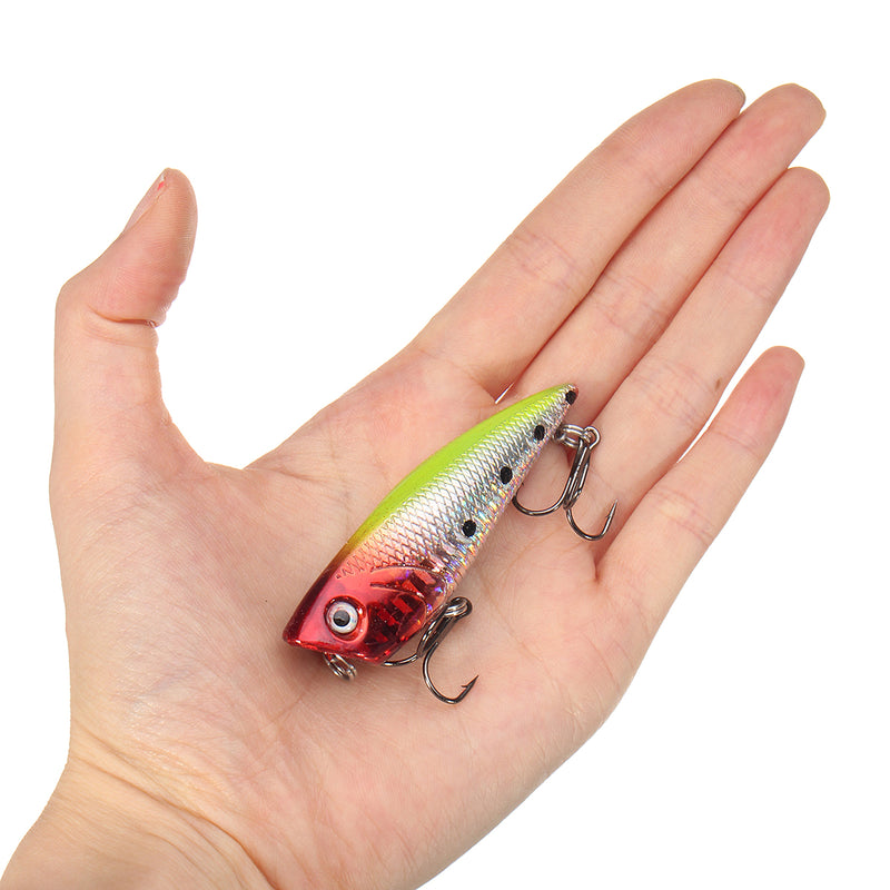 ZANLURE 7cm Topwater Popper Freshwater Floating Fishing Lure Bass Bait Tackle Crankbait