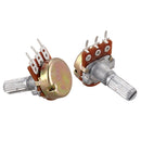 10 Pcs 2K Ohm B2K 3 Terminals Single Linear Rotary Taper Potentiometer J9B4