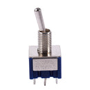 2Pcs AC 6A 125V DPDT 3 Position ON-OFF-ON Power Control Toggle Switch V7W2