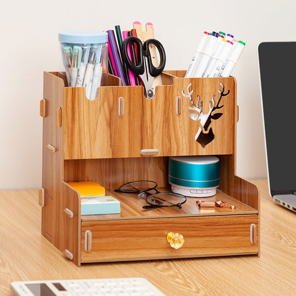 Creative Multifunctional Desk Gadgets Storage Box Rack Stationery Container Pencil Pen Holder Home/Office Desktop DIY Organizer