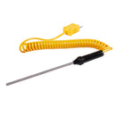 80mm x 3mm Probe K Type 0-500C Temperature Range Coiled Thermocouple 1M