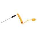 80mm x 3mm Probe K Type 0-500C Temperature Range Coiled Thermocouple 1M