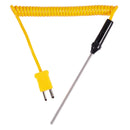 80mm x 3mm Probe K Type 0-500C Temperature Range Coiled Thermocouple 1M