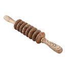 Wooden Nonslip Handle 8 Rollers Belly Back Health Massager A2J8
