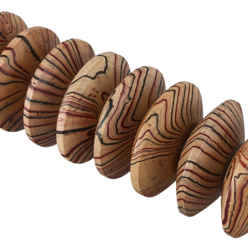 Wooden Nonslip Handle 8 Rollers Belly Back Health Massager A2J8