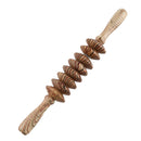 Wooden Nonslip Handle 8 Rollers Belly Back Health Massager A2J8