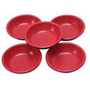 Household Plastic Round Sauce Soy Dipping Dish Bowl Red Black 7cm Dia 5 Pcs A7M2