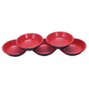 Household Plastic Round Sauce Soy Dipping Dish Bowl Red Black 7cm Dia 5 Pcs A7M2