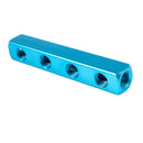 Pneumatic Air 4 Way Air Hose Inline Manifold Block Splitter blue V5S7