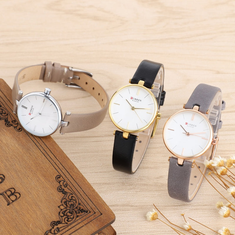 CURREN 9038 Ultra Thin Simple Design Ladies Wrist Watch Fashionable Analog Quartz Watches