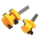 Drillpro RB4 2pcs 1/4 Inch Shank Router Bits Square Tooth Tenon Cutter