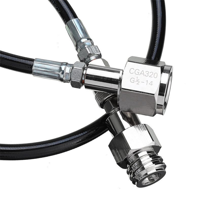 36 Inch External CGA320 Tank Direct Adapter Hose Kit for CO2 SodaStream Soda Club