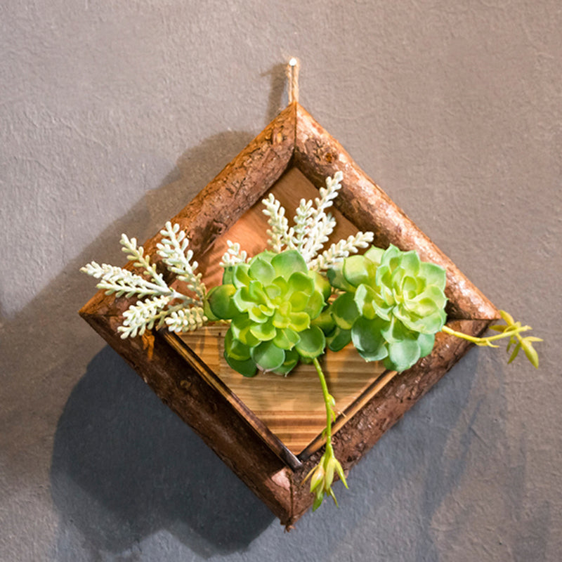 Wooden Wall Mounted Hanging Rack Storage Shelf DIY Plant Flower Decoration