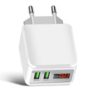 Bakeey 2 USB Ports 2A LED Display Smart Travel Wall USB Charger for Samsung Xiaomi Huawei
