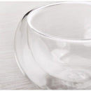 Handmade double wall heat resistant thermoformed glass tea bowl (clear, 50