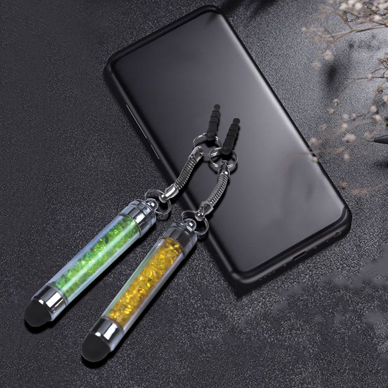 7x stylus rhinestone pencil pen touch pen multi function dustproof plug ear I4D7