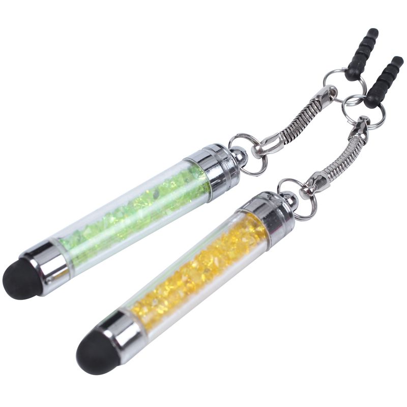 7x stylus rhinestone pencil pen touch pen multi function dustproof plug ear I4D7