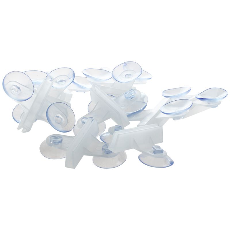 Plastic Suction Cup Fish Tank Divider Sheet Holder Clip 10 Pcs White U3Y1