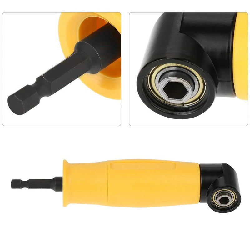 1/4 Inch Hex Reversible Ratchet Socket Adapter 90 Right Angle Extension Driver Screwdriver Bit Holder
