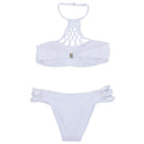 Sexy Halter Bikini Set Padded Swimwear Fashion Swimwear White L M7I2