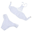 Sexy Halter Bikini Set Padded Swimwear Fashion Swimwear White L M7I2