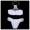 Sexy Halter Bikini Set Padded Swimwear Fashion Swimwear White L M7I2