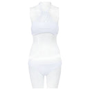 Sexy Halter Bikini Set Padded Swimwear Fashion Swimwear White L M7I2