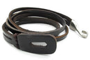 Male female jewelry bracelet bangle real leather alloy black P1V3