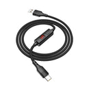 HOCO 3A Type C Micro USB LED Display Timing Control Fast Charging Data Cable For Huawei P30 Pro Mate 30 Xiaomi Mi9 9Pro S10+ Note 10