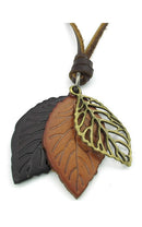 Jewelry Men's Ladies Necklace, Leaf, Adjustable Sizes Alloy Pendant with Le
