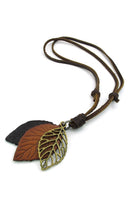 Jewelry Men's Ladies Necklace, Leaf, Adjustable Sizes Alloy Pendant with Le