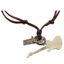 Jewelry Men's Ladies Necklace, Guitar Cross, Adjustable Sizes Alloy Pendant J7J9