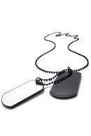 Jewelry Men's Necklace, 2 Military Identifiers Army Style Dog Tag Pendant w H8V2