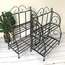 Iron Art Foldable Plant Stand Cosmetic Bathroom Kitchen Shelf Storage Rack