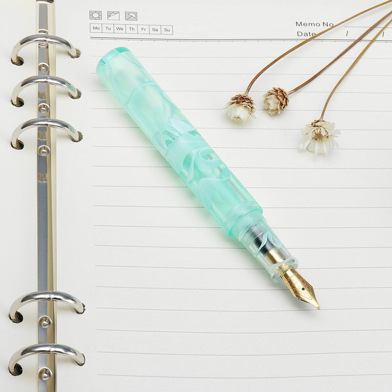 Moonman Wancai Mini 0.5mm Fine Nib Transparent Mint Pattern Fountain Pen For Office School Supplies