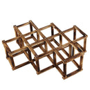 Creative Folding 10 Wine Bottle Wooden Wine Rack, Carbonized Color R5N7