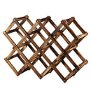 Creative Folding 10 Wine Bottle Wooden Wine Rack, Carbonized Color R5N7