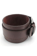 Jewelry Mens Women's Bracelet, Wide Leather Bracelet, Buckle, Brown D6T1