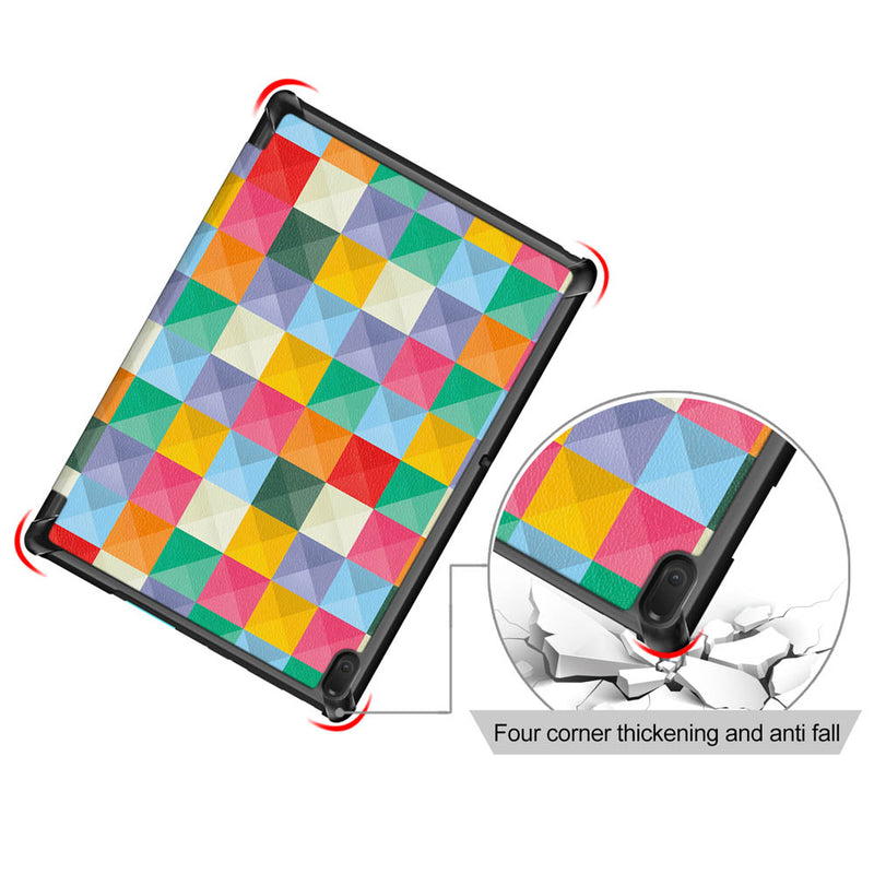 Tri-Fold Printing Tablet Case Cover for Lenovo Tab E10 Tablet - Cubicity
