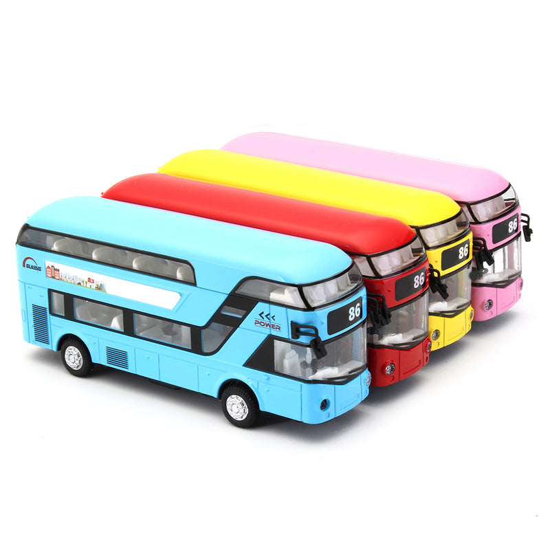 Double Decker Sightseeing Tour Bus 1:50 Model Kids Toys Car With Light