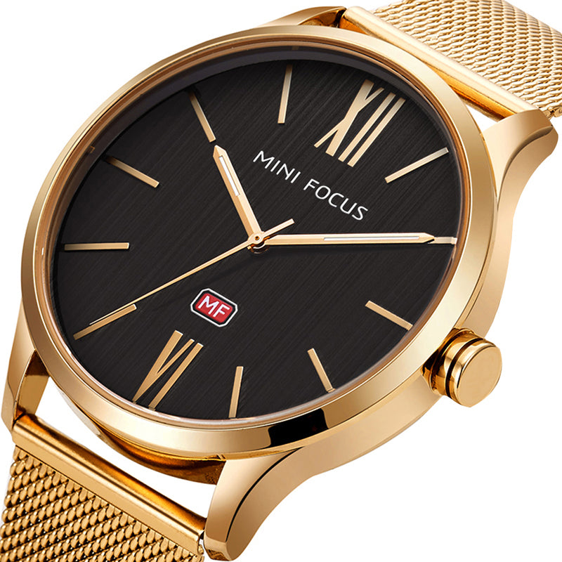 MINI FOCUS MF0018G Men Watch Simple Design Analog Quartz Movement Watch