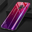 Bakeey Rainbow Gradient Color Tempered Glass Back Cover+TPU Frame Protective Case For