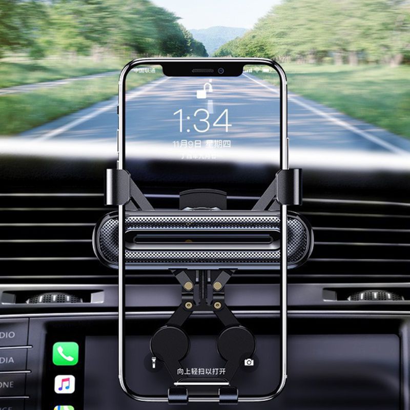 Bakeey Metal Mini Gravity Linkage Air Vent Car Phone Holder Car Mount For 4.0-6.5 Inch Smart Phone iPhone Samsung