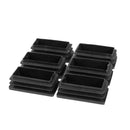 25mmx50mm Plastic Blanking End Cap Rectangle Tubing Tube Inserts 6 Pcs Blac K4S8