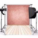 5x7FT Pink Wall Wooden Floor Photo Studio Photography Backdrop Background